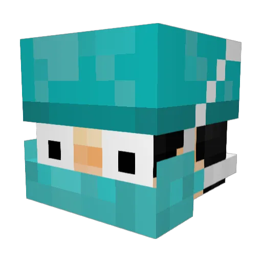 Cirujano Minecraft avatar head, 3D render