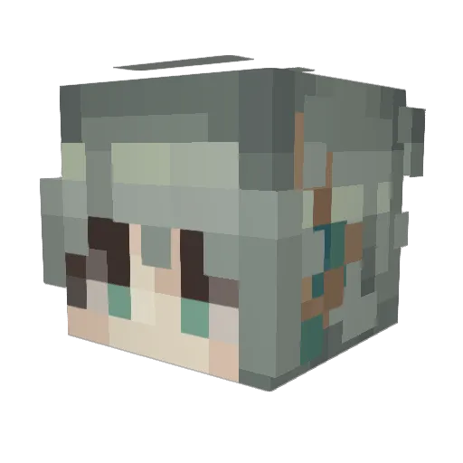 Cismare Minecraft avatar head, 3D render