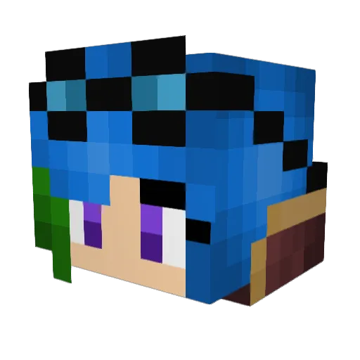 CissaBlack Minecraft avatar head, 3D render