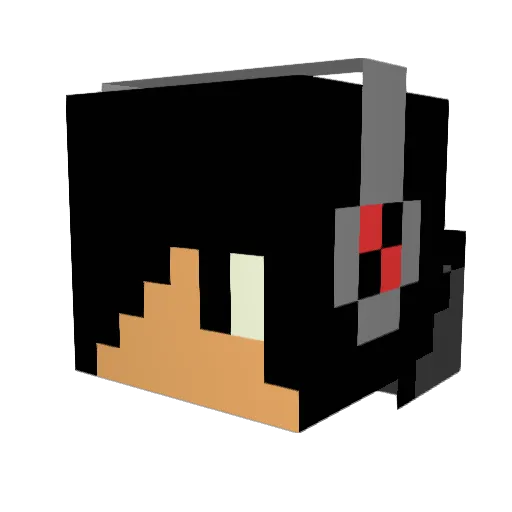 Cistal Minecraft avatar head, 3D render