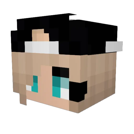 CityGal Minecraft avatar head, 3D render