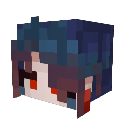Cl0ufi Minecraft avatar head, 3D render