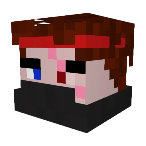 Cl0wSix Minecraft avatar head, 3D render