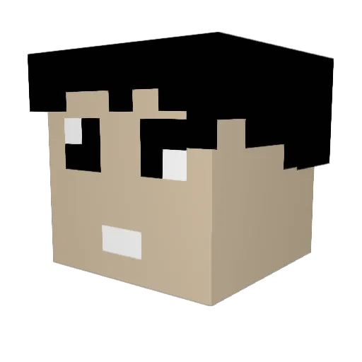 Cl1ckHD Minecraft avatar head, 3D render