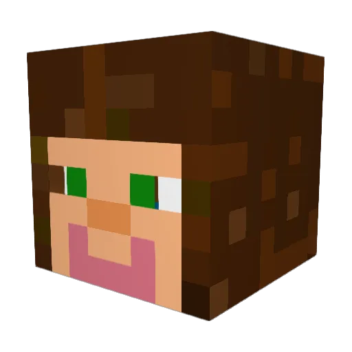 Cl4PTR4P_ Minecraft avatar head, 3D render