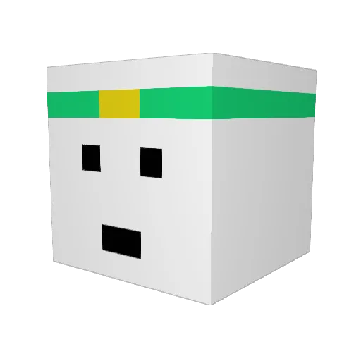 Cl_ov_er Minecraft avatar head, 3D render