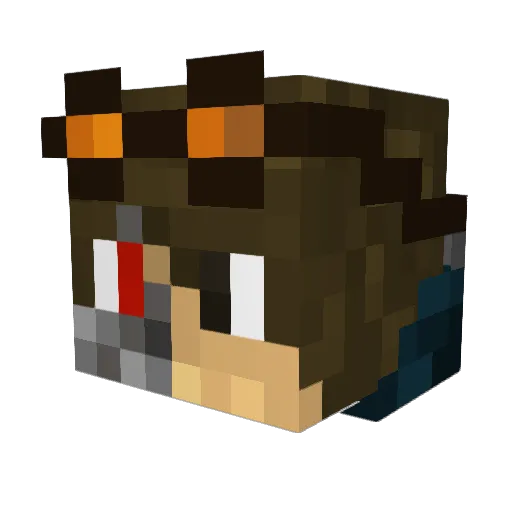Cla55ified Minecraft avatar head, 3D render