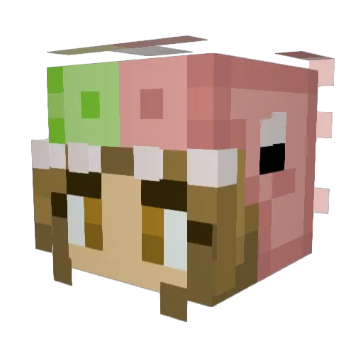 Claaups Minecraft avatar head, 3D render