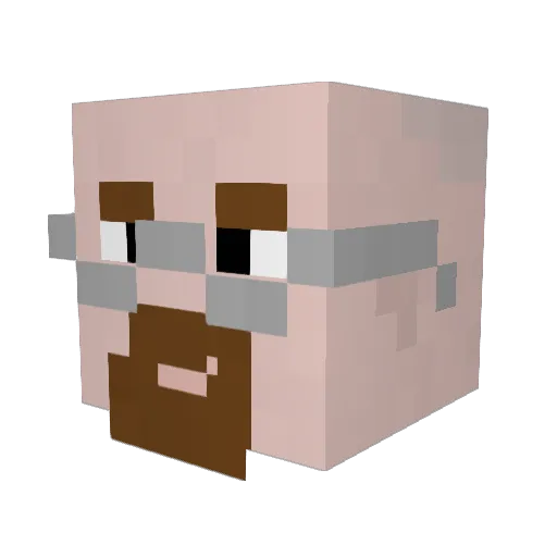 Claavius Minecraft avatar head, 3D render