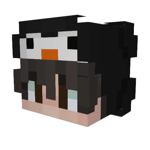 Clacax Minecraft avatar head, 3D render