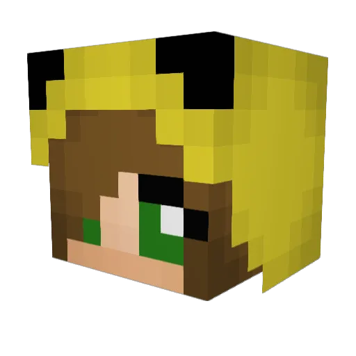 ClaireCrafts Minecraft avatar head, 3D render