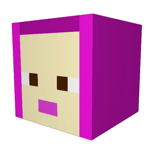 ClaireRath Minecraft avatar head, 3D render