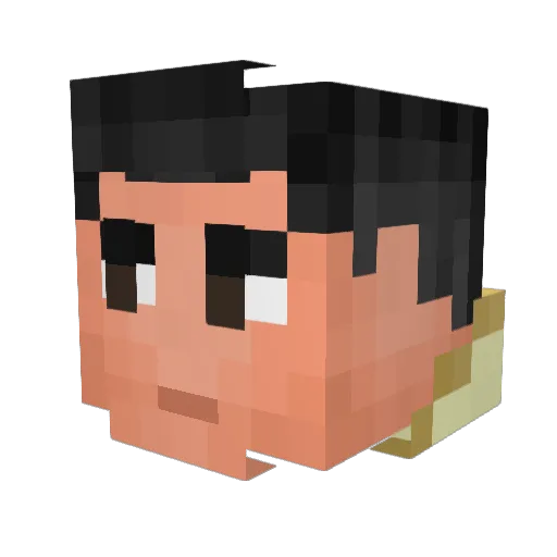 ClaireShazam Minecraft avatar head, 3D render