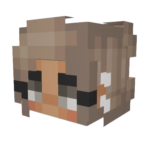 ClaireTheCatt Minecraft avatar head, 3D render