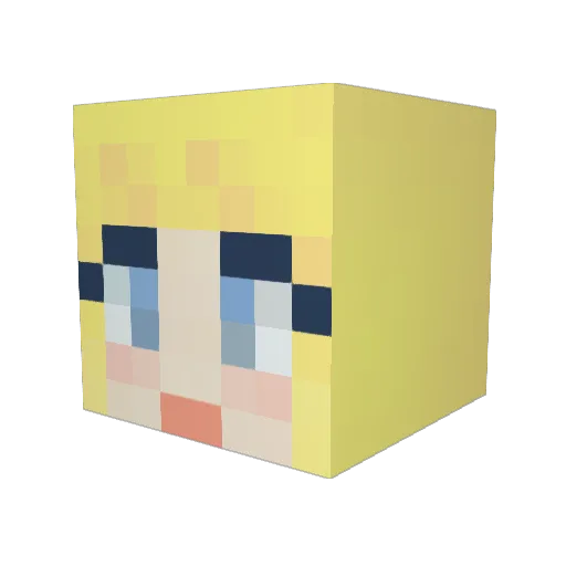 ClaireWolf Minecraft avatar head, 3D render