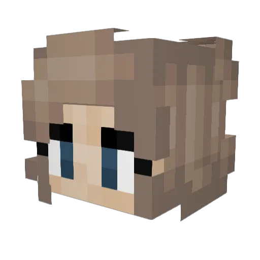 Claireby22 Minecraft avatar head, 3D render