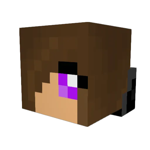 Clairefy Minecraft avatar head, 3D render