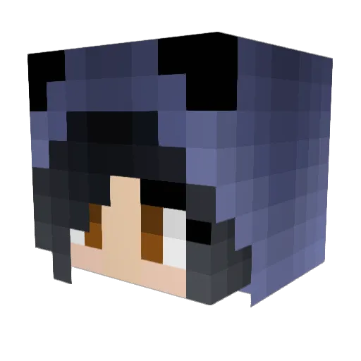 ClaireyZ Minecraft avatar head, 3D render