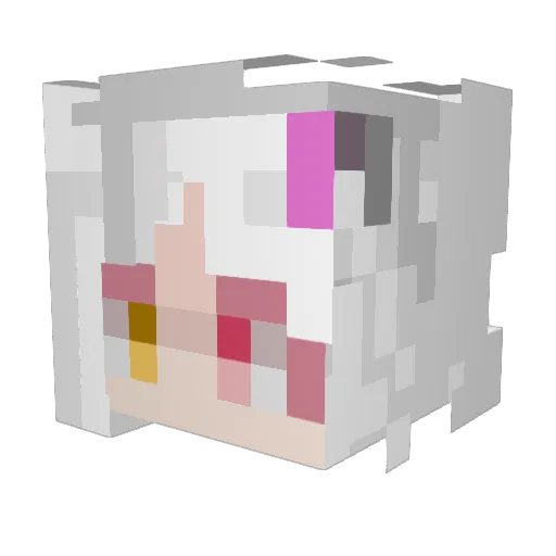 Claisiya Minecraft avatar head, 3D render