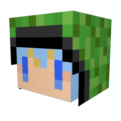Clam0 Minecraft avatar head, 3D render
