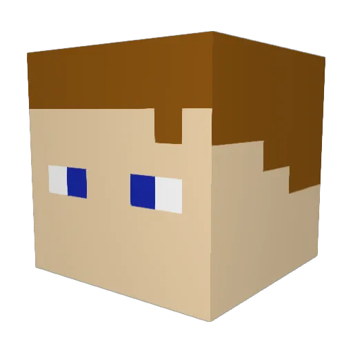 Clam_Tree Minecraft avatar head, 3D render