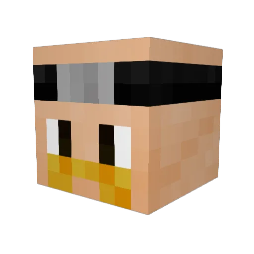 Clampers Minecraft avatar head, 3D render