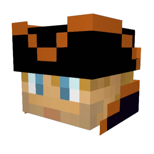 Clancybob Minecraft avatar head, 3D render