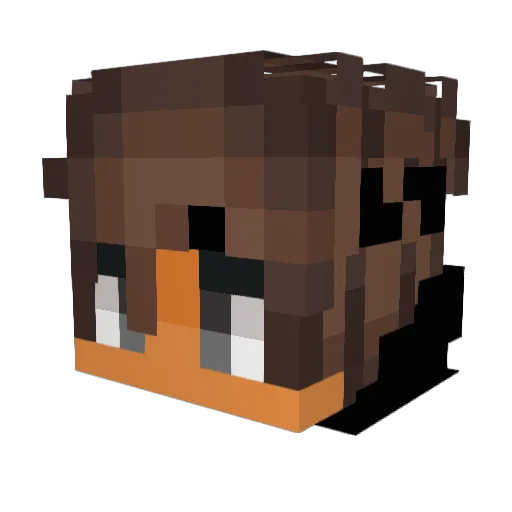 Clandik Minecraft avatar head, 3D render