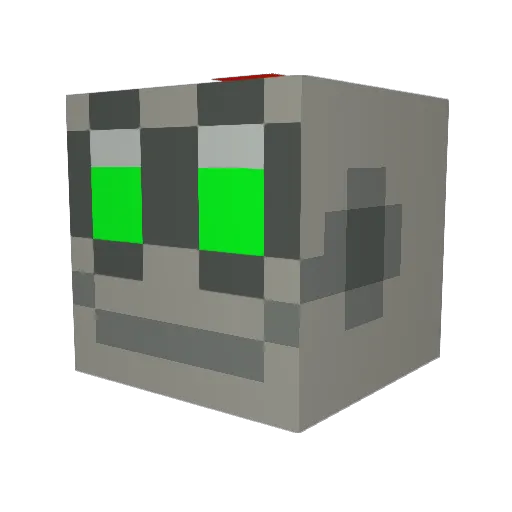 Clank09_ Minecraft avatar head, 3D render
