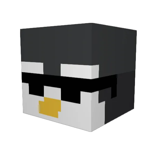 Clankerton Minecraft avatar head, 3D render