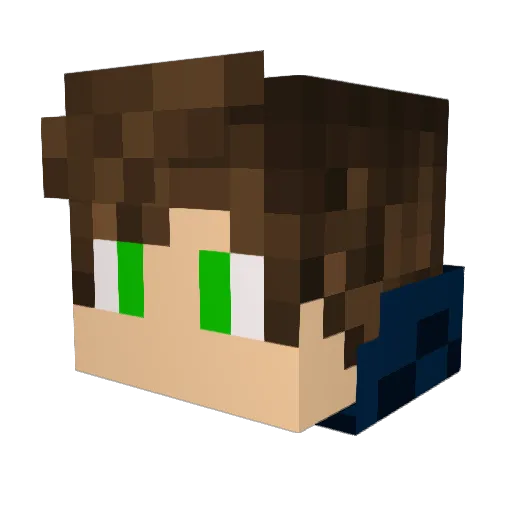 Clans_ Minecraft avatar head, 3D render