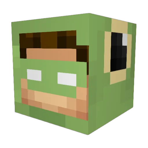 Clapzi Minecraft avatar head, 3D render