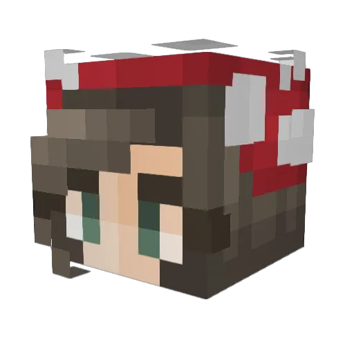 ClaraNF Minecraft avatar head, 3D render
