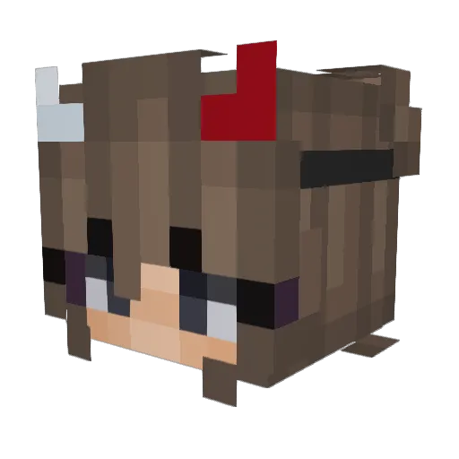 ClaraRed Minecraft avatar head, 3D render