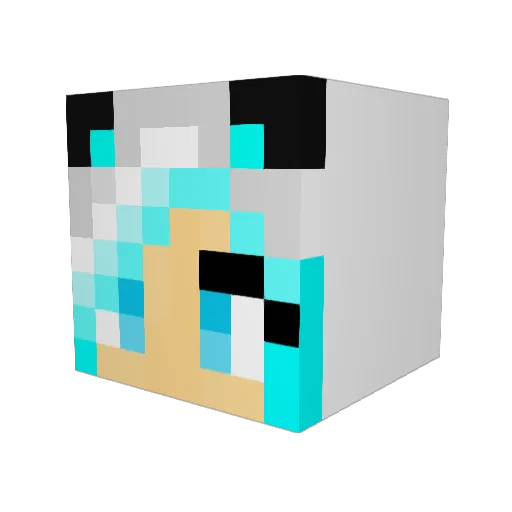 Clara_6 Minecraft avatar head, 3D render