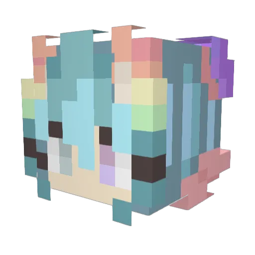 Clara_tupu Minecraft avatar head, 3D render