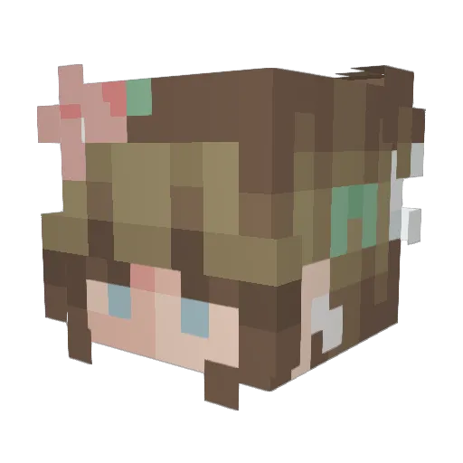 Claraia1 Minecraft avatar head, 3D render