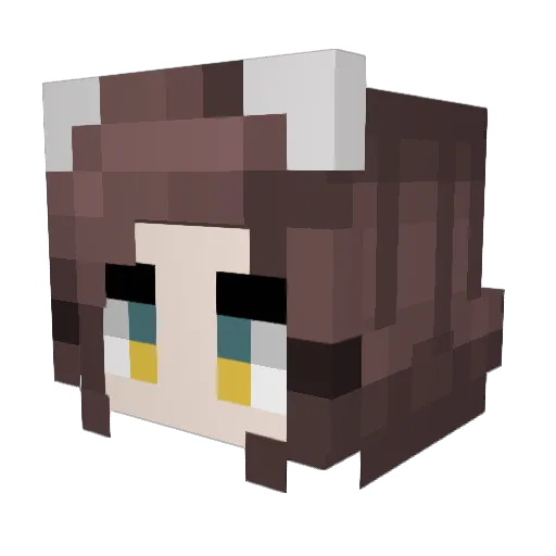 Claratata Minecraft avatar head, 3D render