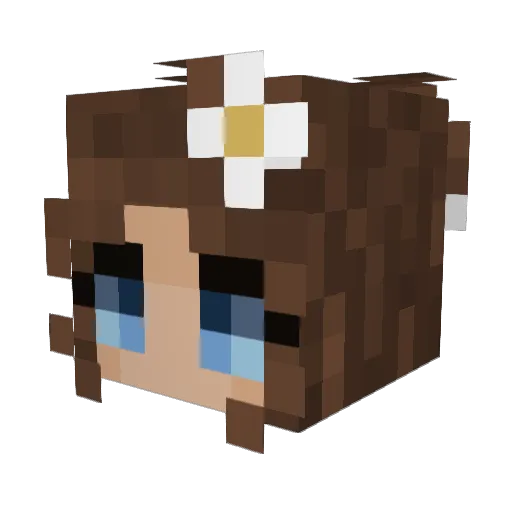 Clarawr Minecraft avatar head, 3D render