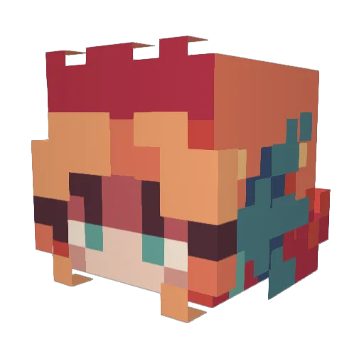 Clare000000 Minecraft avatar head, 3D render