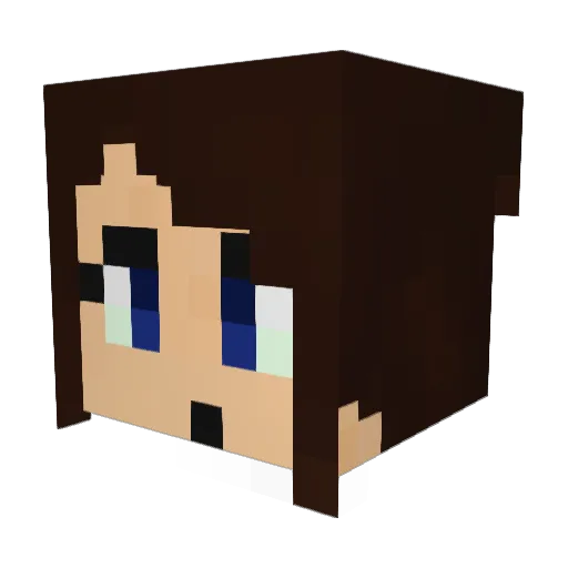 ClareGreen Minecraft avatar head, 3D render