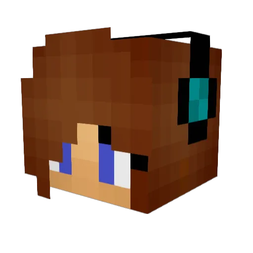 Clarinha2008 Minecraft avatar head, 3D render