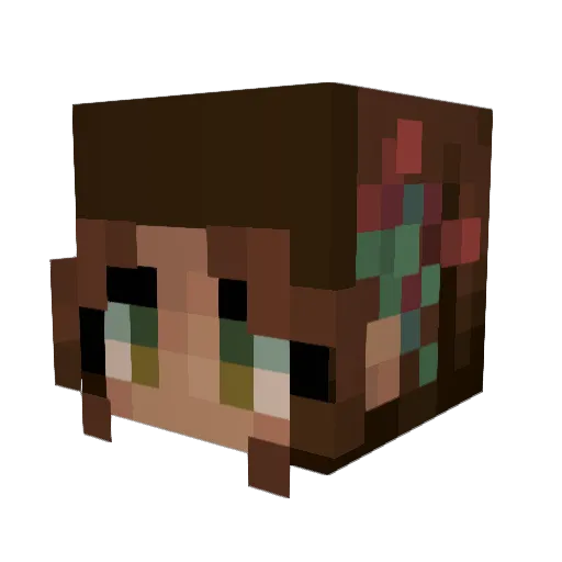 Clarinhatopdms Minecraft avatar head, 3D render
