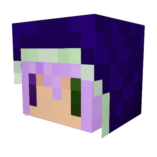 ClarisFear Minecraft avatar head, 3D render