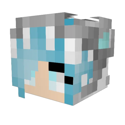 Clarizzard Minecraft avatar head, 3D render