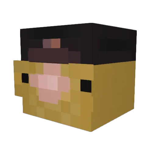ClaudeBall Minecraft avatar head, 3D render