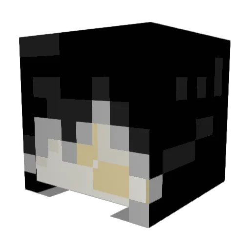 ClaudeClawmark Minecraft avatar head, 3D render