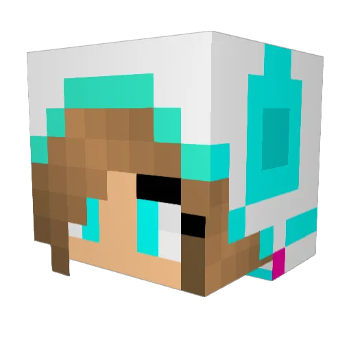 Claudetta Minecraft avatar head, 3D render