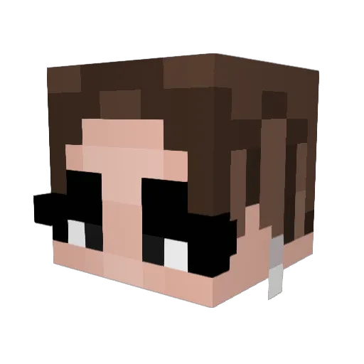 ClaudiaSheinbaum Minecraft avatar head, 3D render