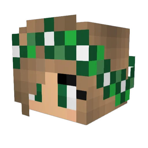 Claudia_05 Minecraft avatar head, 3D render